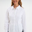 Chemise cintrée manches longues blanc femme