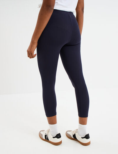 Legging 7/8ème taille élastiquée bleu marine femme