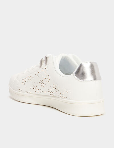 Baskets perfor&eacute;es Creeks blanc femme