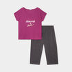 Ensemble pyjama corsaire et t-shirt violet femme grande taille