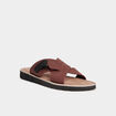 Sandales en cuir marron homme