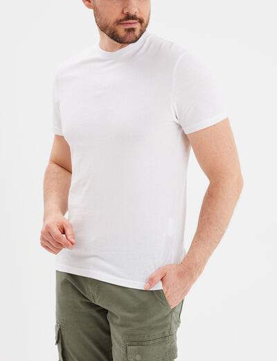 T-shirt en coton manches courtes blanc homme