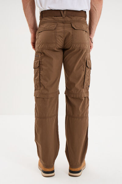 Pantalon cargo 2-en-1 modulable bermuda marron fonc&eacute; homme