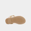 Sandales avec brides d'attache cheville jaune or fille