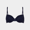 Soutien-gorge corbeille paddé dentelle bleu marine femme