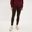 Legging taille haute marron fonc&eacute; femme