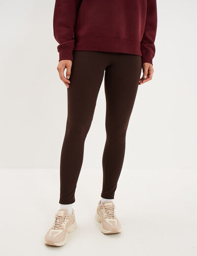 Legging taille haute marron fonc&eacute; femme