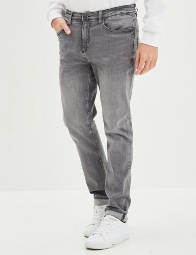 Jeans slim 5 poches denim gris homme