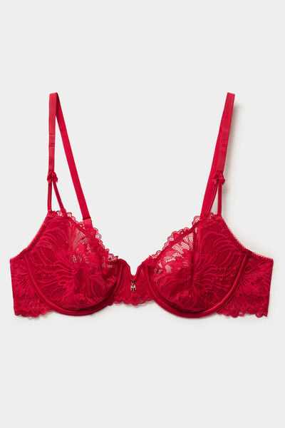 Soutien-gorge embo&icirc;tant dentelle rouge femme