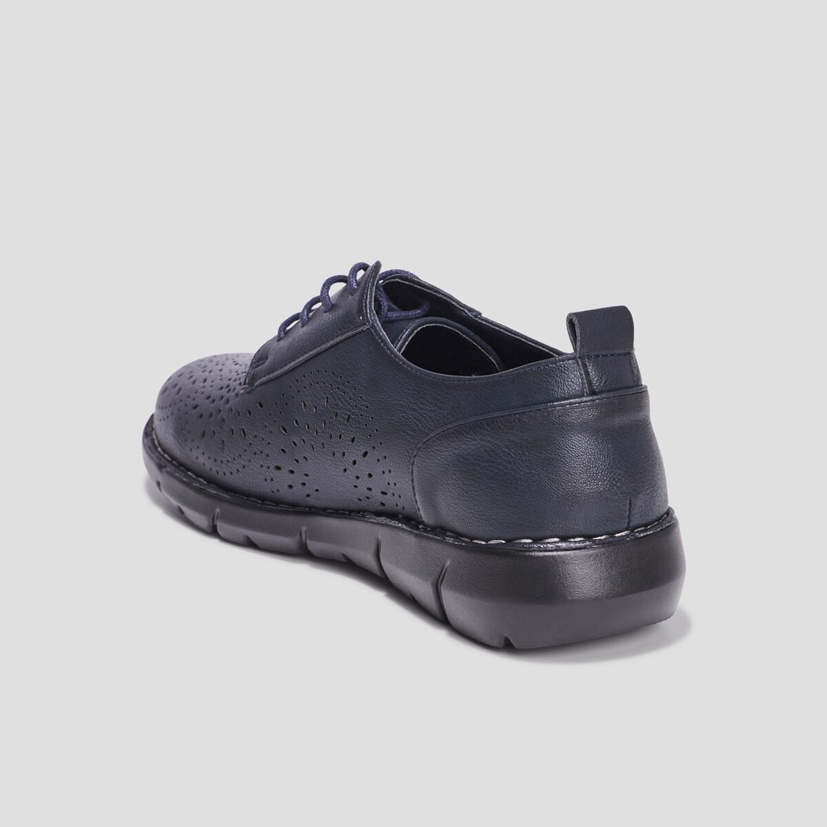 Derbies à lacets compensées bleu marine femme