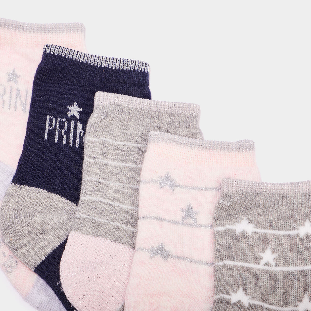 Lot 5 paires chaussettes rose b&eacute;b&eacute; fille