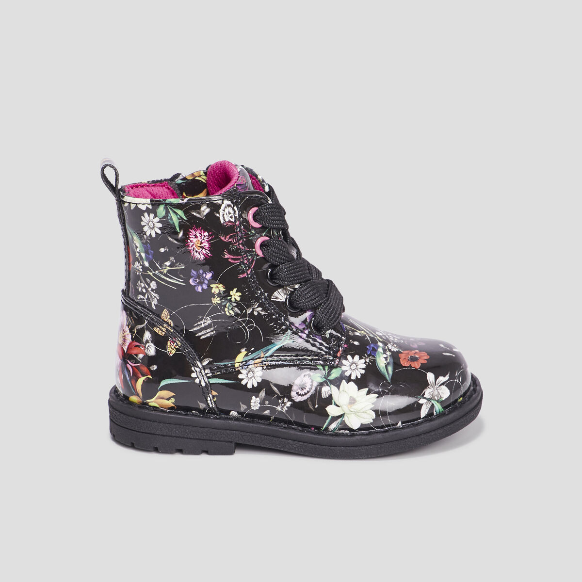 Bottines vernies à lacets multicolore bébé fille