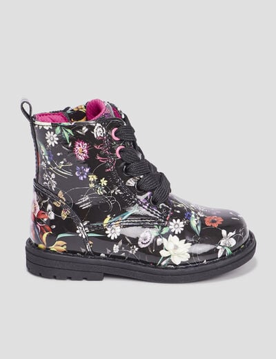 Bottines vernies à lacets multicolore bébé fille