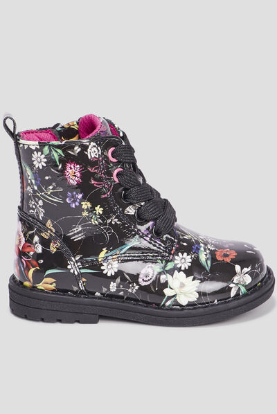 Bottines vernies à lacets multicolore bébé fille