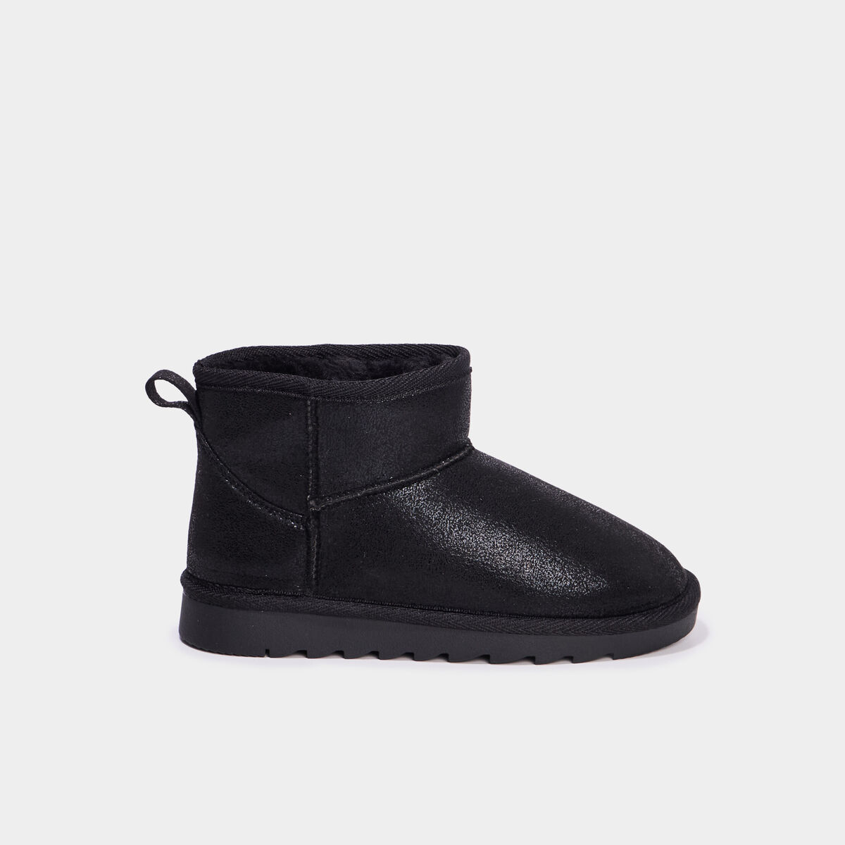 Bottines fourr&eacute;es plates noir fille