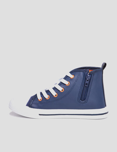 Baskets montantes zippées Naruto bleu marine garçon