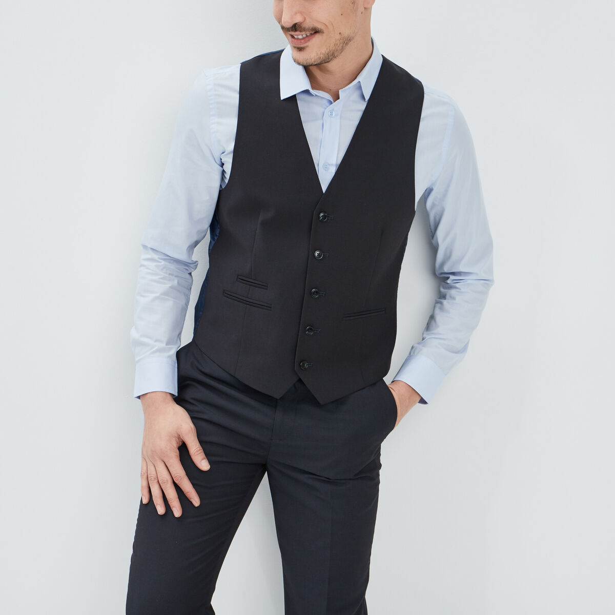Gilet de costume sans manches bleu homme