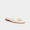 Mules effet macramé blanc femme