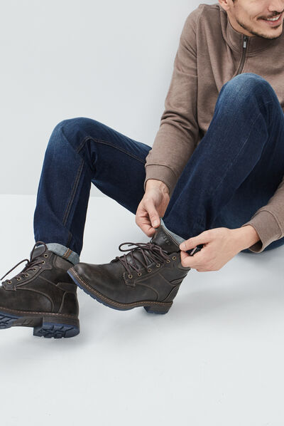 Bottines à lacets marron homme