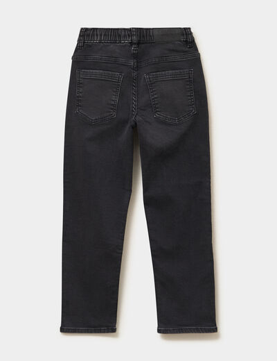 Jeans jogger droit denim noir gar&ccedil;on