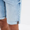 Bermuda short droit en jean denim bleach homme
