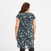 Robe courte ceinturée col zippé noir femme grande taille