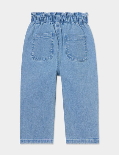Jeans paperbag brodé coton majoritaire denim double stone bébé fille