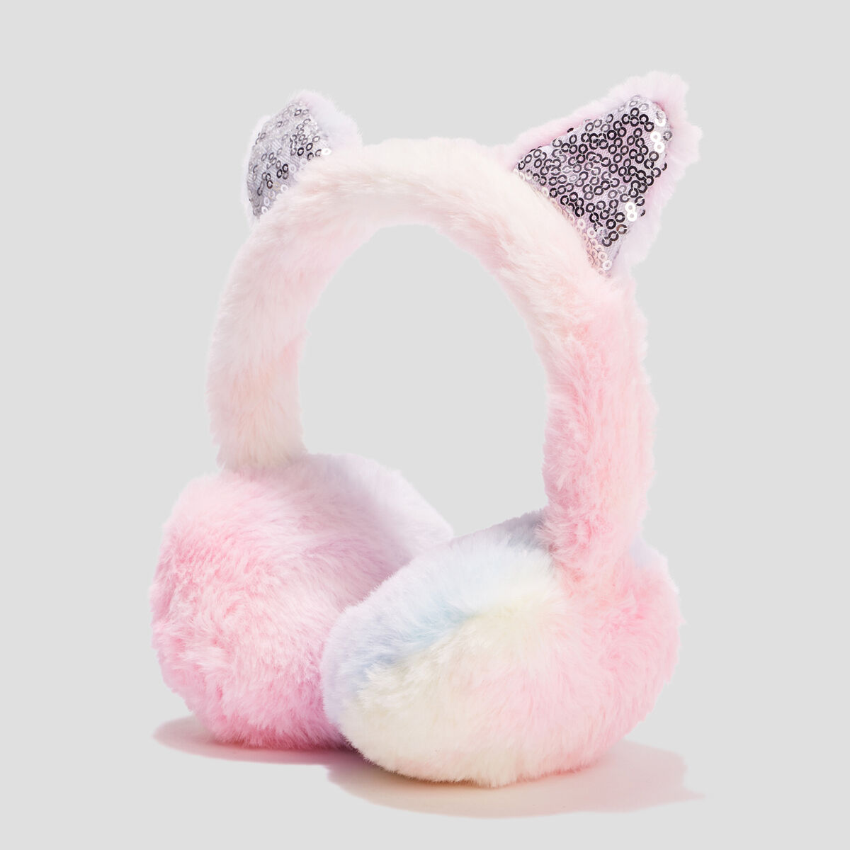 Cache-oreilles sequins fausse fourrure multicolore fille