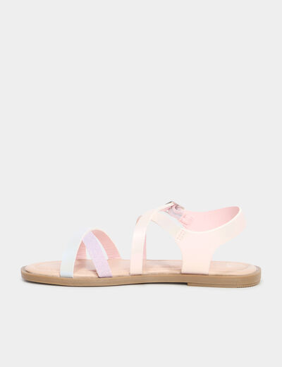 Sandales à brides croisées rose fille