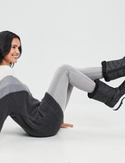 Bottes de neige fourrées noir femme