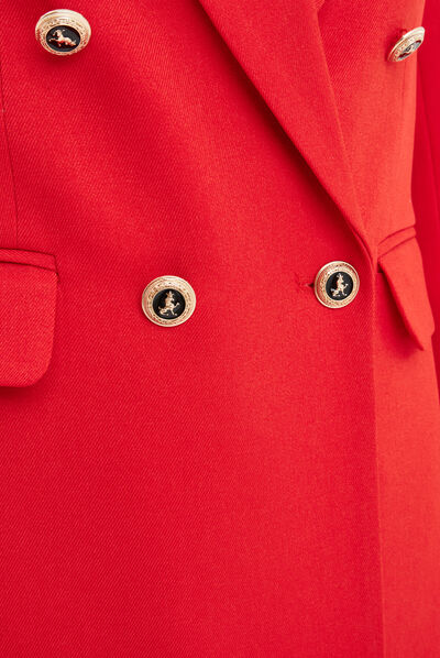 Veste blazer double boutonnage rouge femme