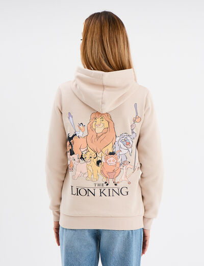 Sweat hoodie 1 poche Le Roi lion sable femme