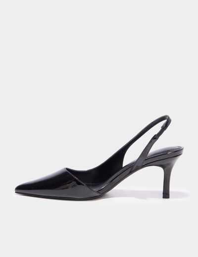Escarpins slingback talons aiguilles noir femme