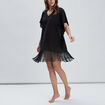 Robe de plage à franges noir femme