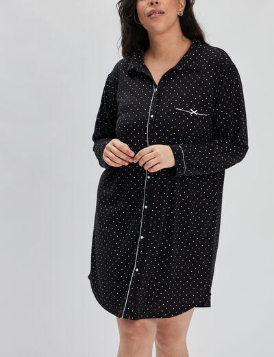 Chemise de nuit liquette noir femme grande taille