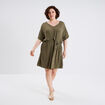 Robe plumetis cordon taille vert kaki femme grande taille