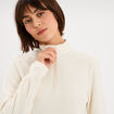 Sweat polaire col camionneur blanc femme