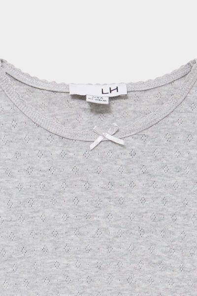 Lot 2 t-shirts coton manches courtes gris clair fille