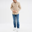 Chemise ajust&eacute;e manches longues beige homme