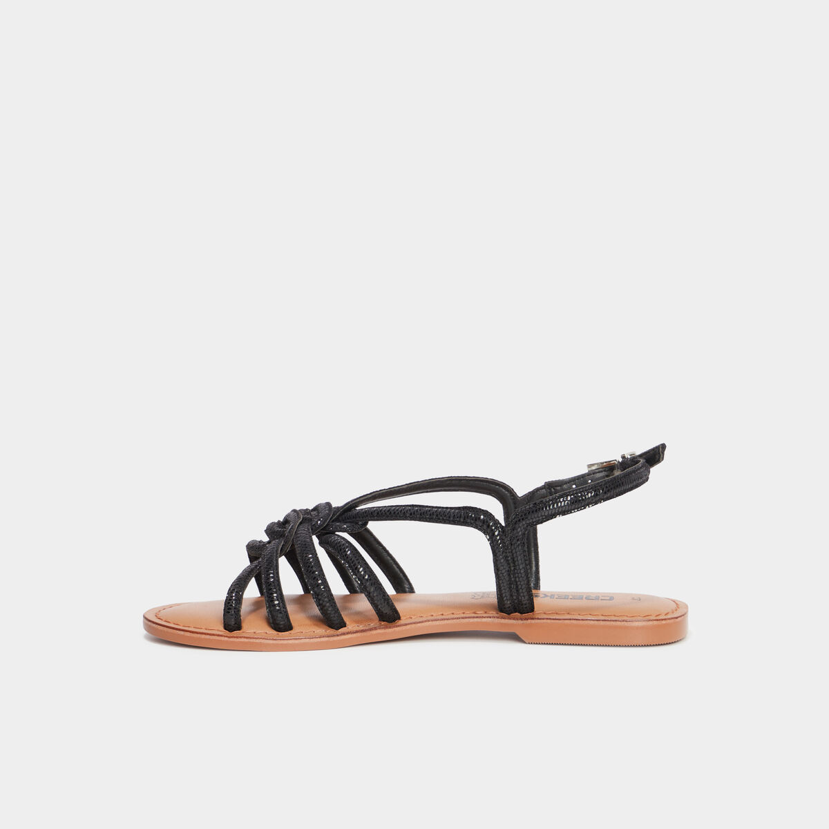 Sandales multibrides en cuir Creeks noir femme