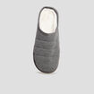 Chaussons mules matelassés fourrés gris homme