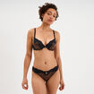 Soutien-gorge maxi push-up dentelle marron femme