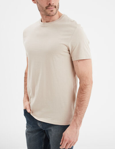T-shirt droit en coton manches courtes gris clair homme