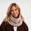 Tour de cou tricot&eacute; doubl&eacute; sable femme