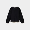 Blouse broderie anglaise manches longues noir femme