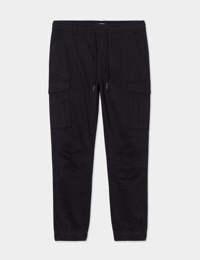 Pantalon cargo slim noir homme