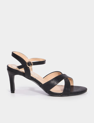 Sandales à talons 7 cm noir femme