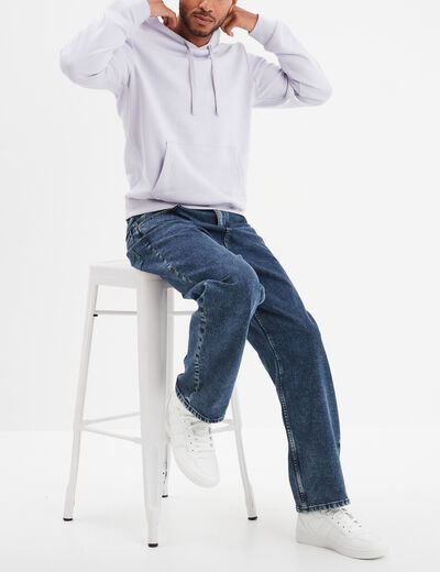 Sweat molleton à capuche hoodie parme homme