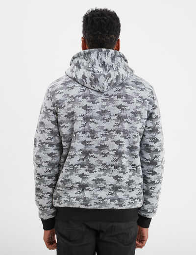 Sweat zippé à capuche Liberto gris homme