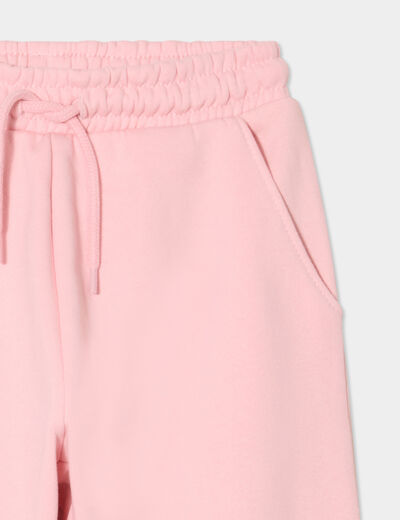 Pantalon de jogging molleton rose clair fille